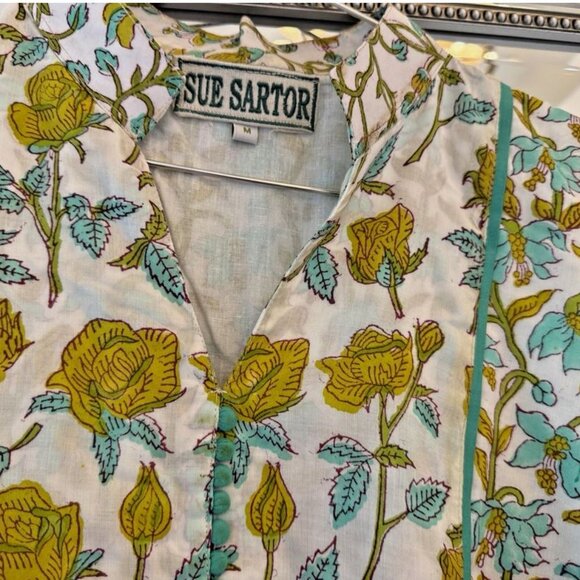 Brand new tuckernuck Sue Sartor yellow, green & white contrast print Dress - Picture 3 of 16